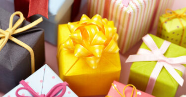 gifts with ribbon and bows